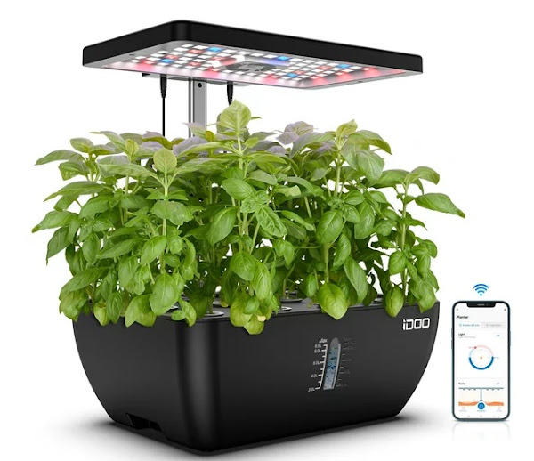 Smart 12Pods Indoor Herb Garden Kit, Hydroponics Growing System with LED Grow Light