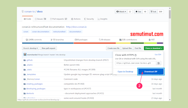 cara mendownload file script kode di github