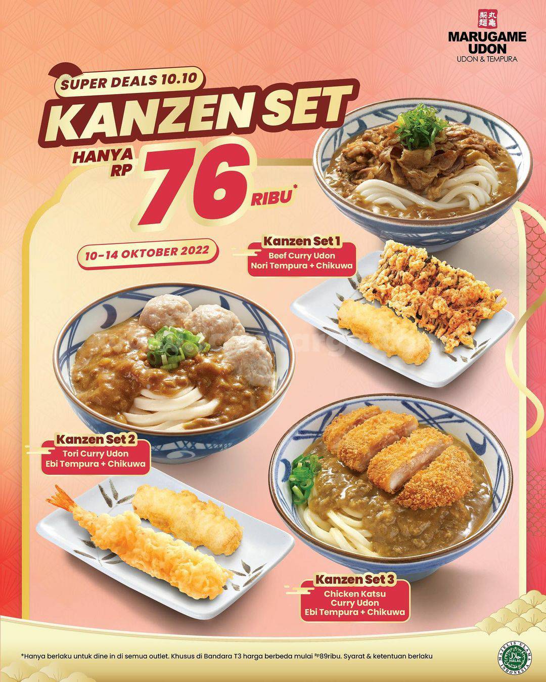 Promo MARUGAME UDON Super Deals 10.10 Kanzen Set Hanya Rp 76 Ribu