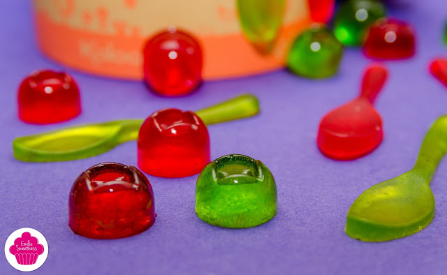 Bonbons maison type nounours ou vers de terre - parfums fraise et pomme