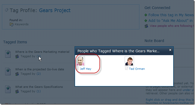 SharePoint 2010 People Who Tagged dialog