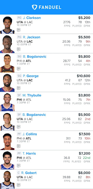 Fanduel Free NBA Lineups 06.18.21