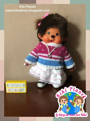 kiki monchhichi knitting tricot pull sweater handmade fait main doll poupée clothes