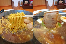 鶏豚醤油ラーメンの麺とチャーシューの写真
