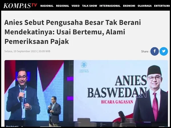 Anies Sebut Pengusaha Besar Tak Berani Mendekatinya Dua orang ini kompak kebakaran jenggot 😂