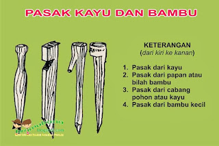 pasak kayu dan bambu - pramukaria