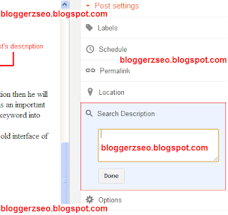 Using post description in blogger,how to use description in post, how to set post description,how to use description in a post in blogger,importance of post description