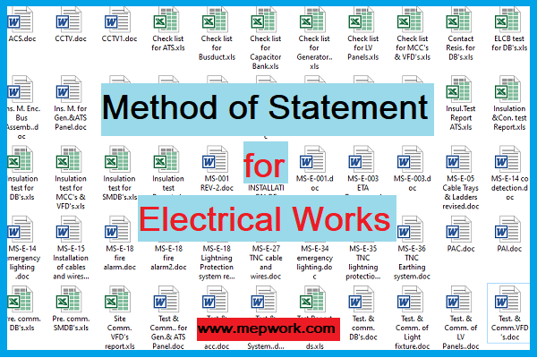 Method of Statement for Electrical Works Installation Doc
