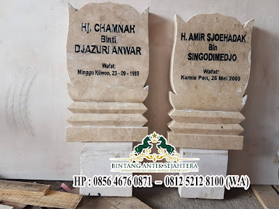 Batu Nisan Model Patok Marmer, Nisan Patok Makam Marmer