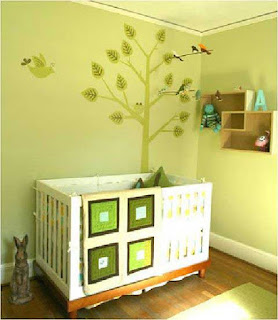 desain kamar bayi perempuan warna hijau