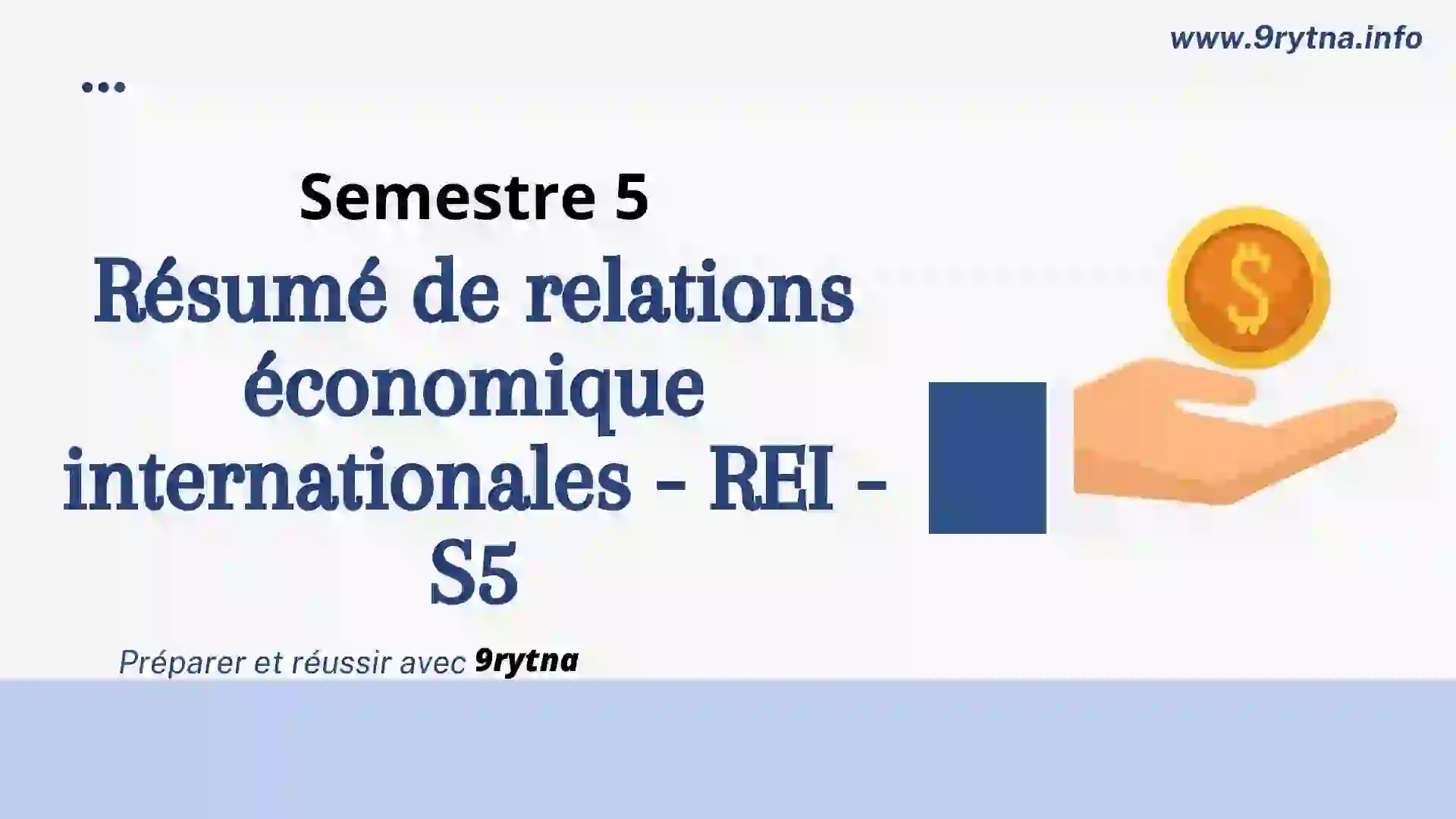 Résumé de relations économique internationales - REI - S5