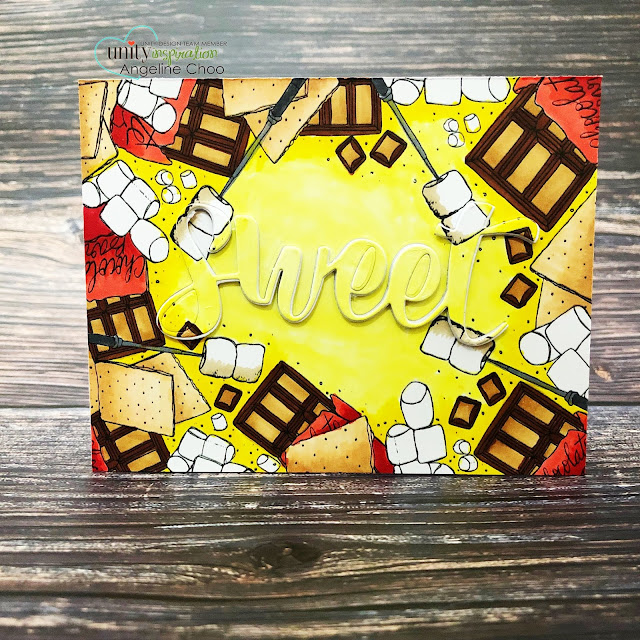 ScrappyScrappy: Unity Stamp & Graciellie Design Instagram Hop - S'mores background stamp #scrappyscrappy #unitystampco #youtube #cardmaking #card #stamping #quicktipvideo #papercraft #gracielliedesign #smores #katscrappiness #dimensionaldiecutword #copicmarkers #chocolate