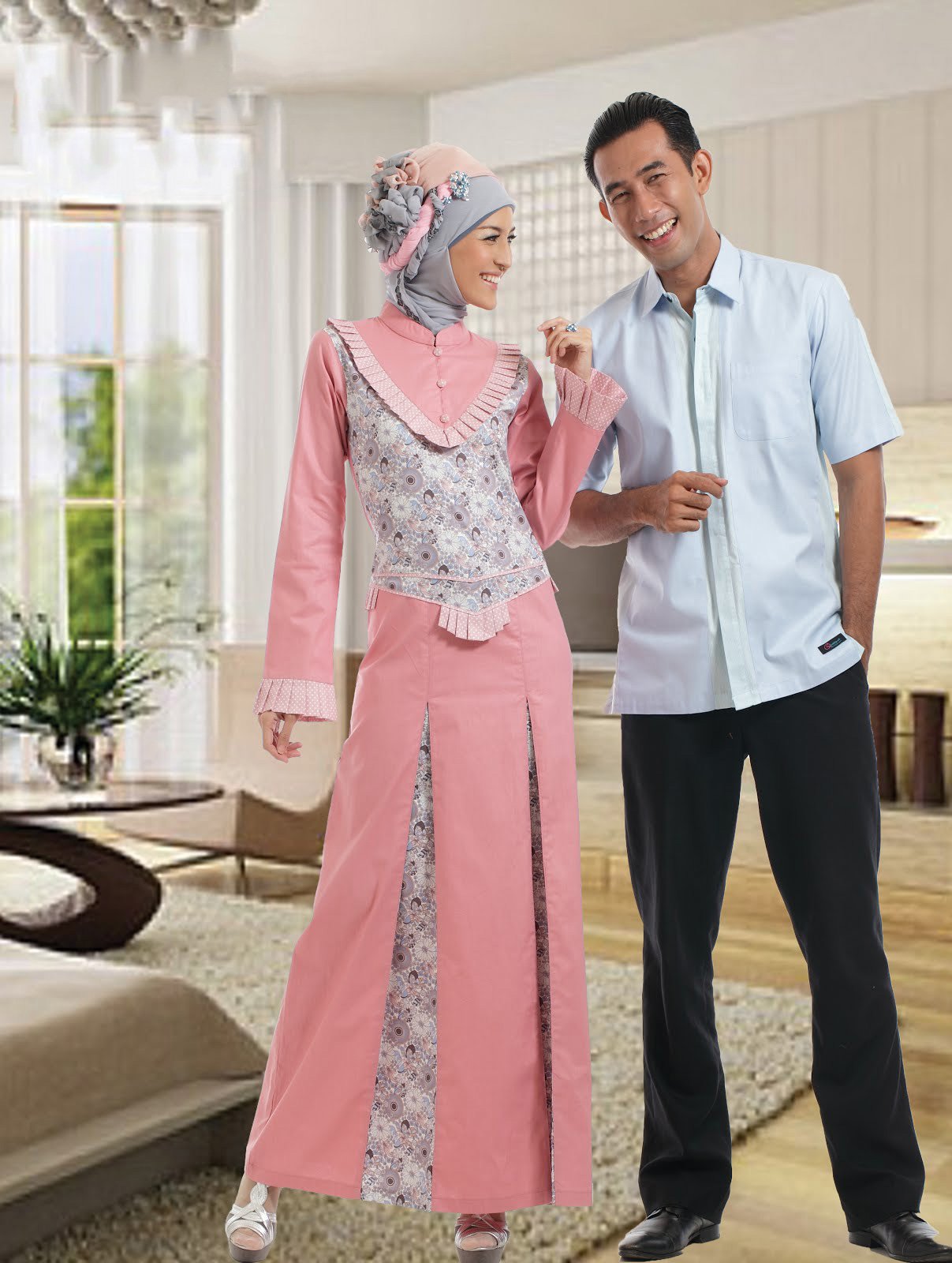 Contoh Model  Gamis Batik Terbaru  Baju  Muslim Online 