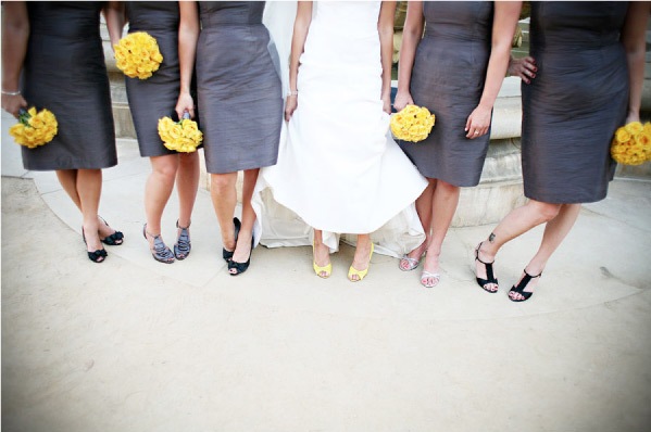 I love the yellow gray color combination they chose for the bridesmaids