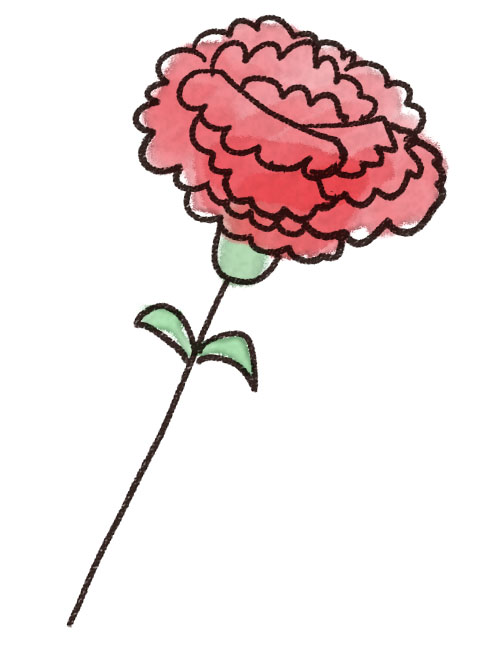 カーネーションのイラスト 花一輪 ゆるかわいい無料イラスト素材集 カーネーションのイラスト 花一輪 ゆるかわいい無料イラスト素材集