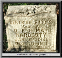 Image of Gertrude (Hardesty) Rhodes grave maker.