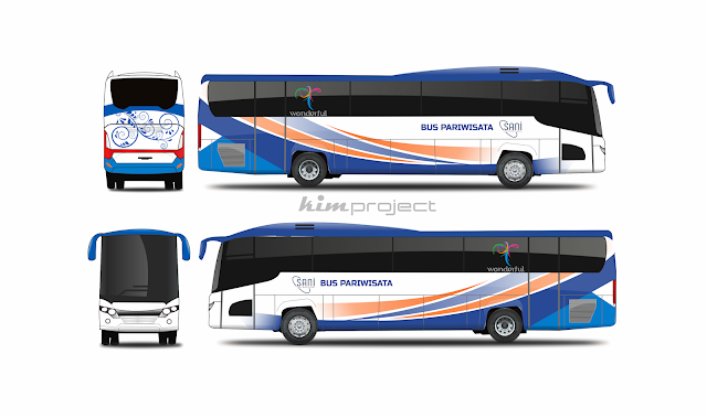 Download Desain Bus Pariwisata dan Livery Keren Format CDR 