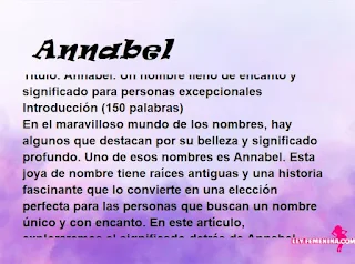 significado del nombre Annabel