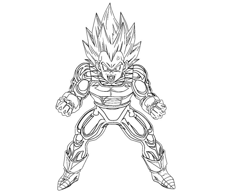 Printable Vegeta 2 Coloring Page