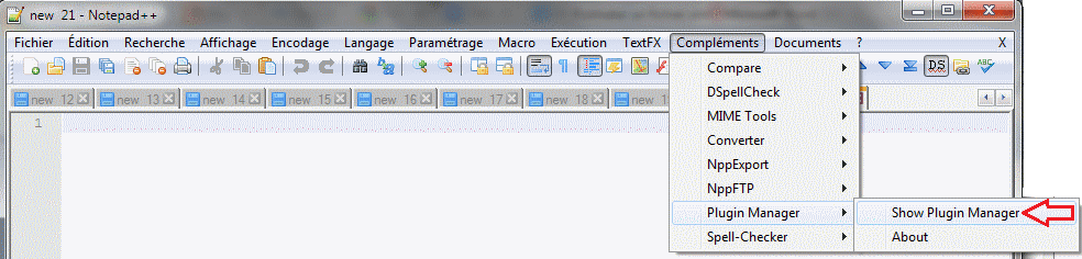 Management plugin Notepad++