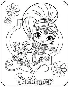 Shimmer and Shine Party Free Printable Coloring Pages. 