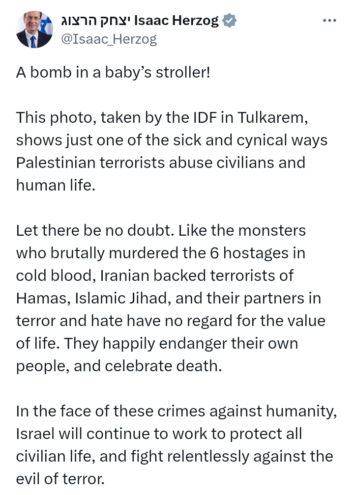 "A bomb in a baby's stroller"