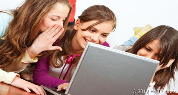 Girls with laptop