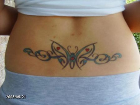 Butterfly Lower Back Tattoos For Female
