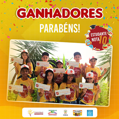 Secretaria de educação homenagea estudantes premiados no "Aluno Nota 10" em Caraúbas
