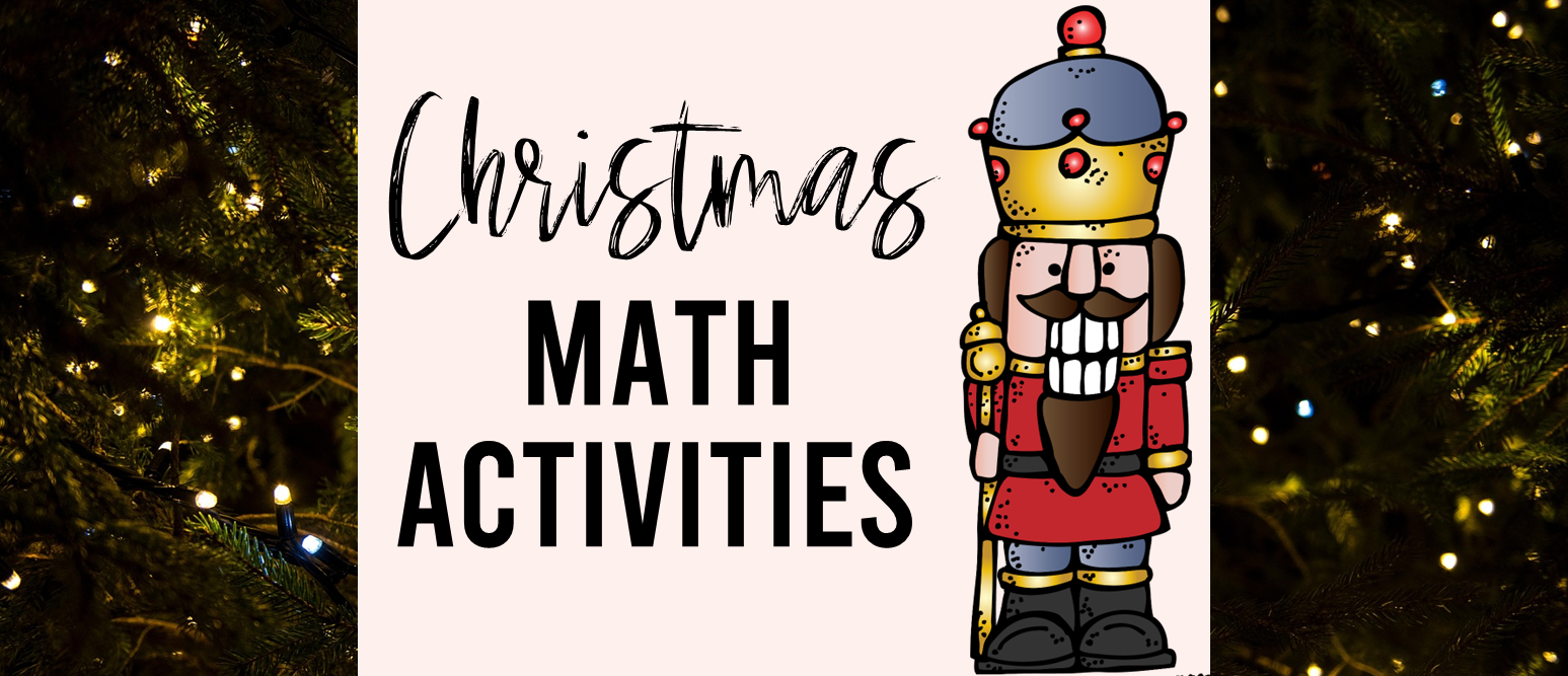 Christmas Math Center activities for Kindergarten and First Grade with measurement, patterns, counting, addition, sorting, and more