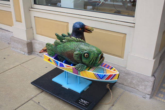 Bird 'N Bass Boat Public Art Piece in Racine, Wisconsin