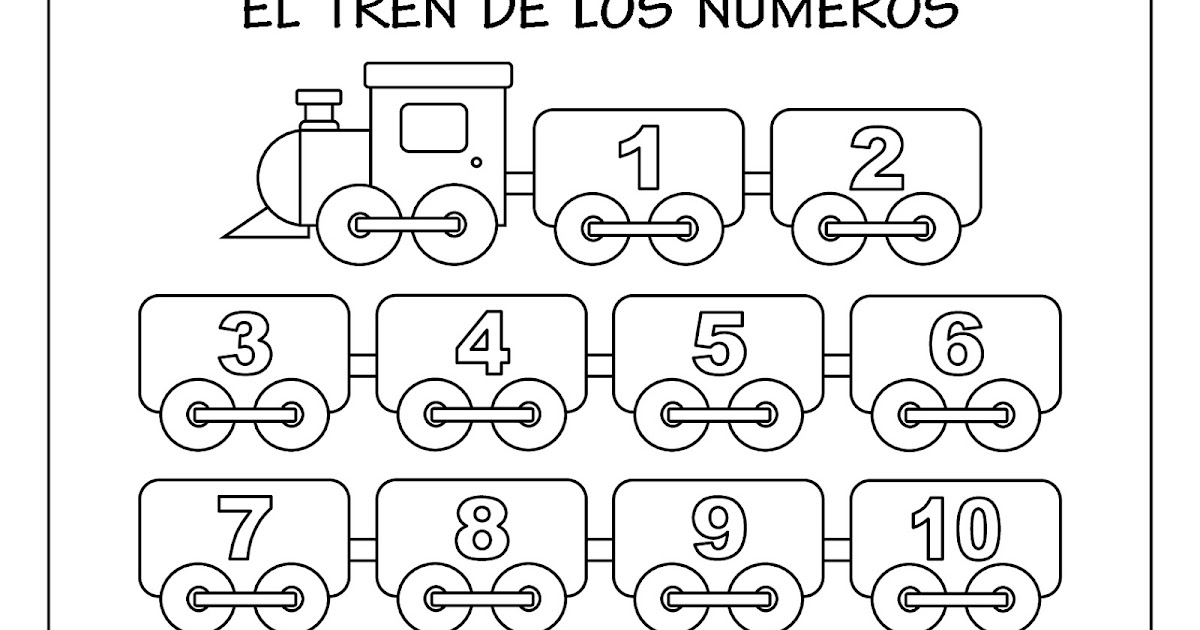 Fichas De Educacion Preescolar El Tren De Los Numeros Del 1 Al 10
