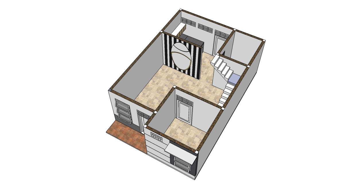 Belajar Menggambar DESAIN RUMAH 6 X 9 M