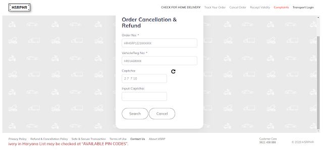 HSRP Order Cancellation & Refund