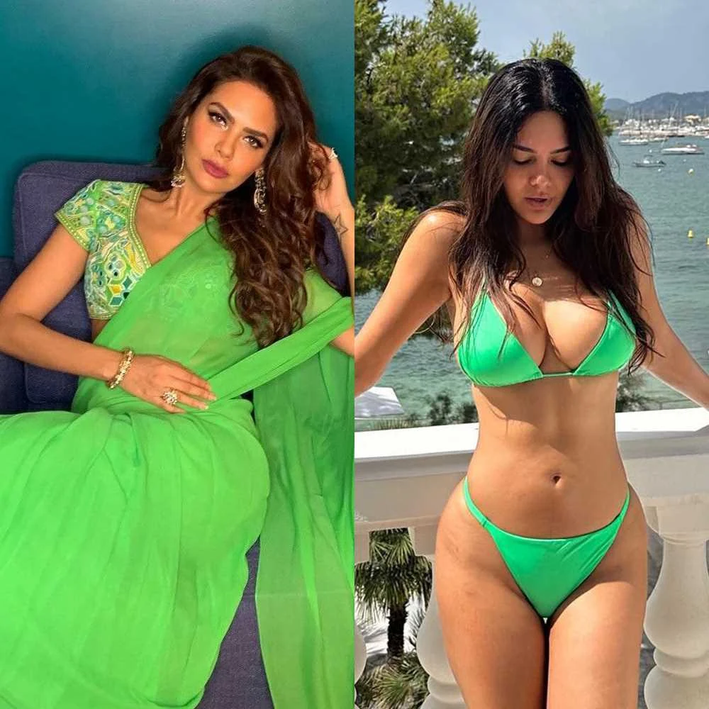 Esha Gupta saree vs bikini hot indian actress