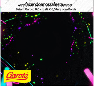 Neon Party, Free Printable Labels.  