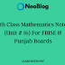 9th Class Mathematics Notes (Unit # 16) For FBISE & Punjab Boards