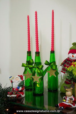 Resultado de imagem para decoraçao de natal  em garrafas 