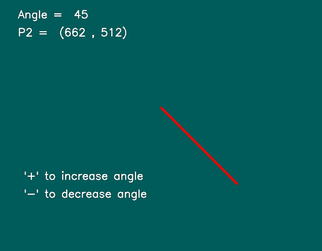 OpenCV Draw Line using initial point angle and length