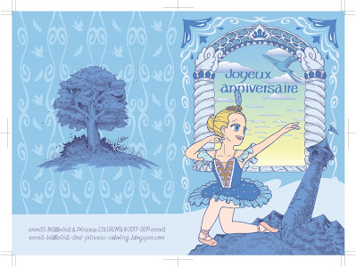 Joyeux anniversaire ballet French Birthday card バレエ フランス語 誕生日カード carte d'anniversaire