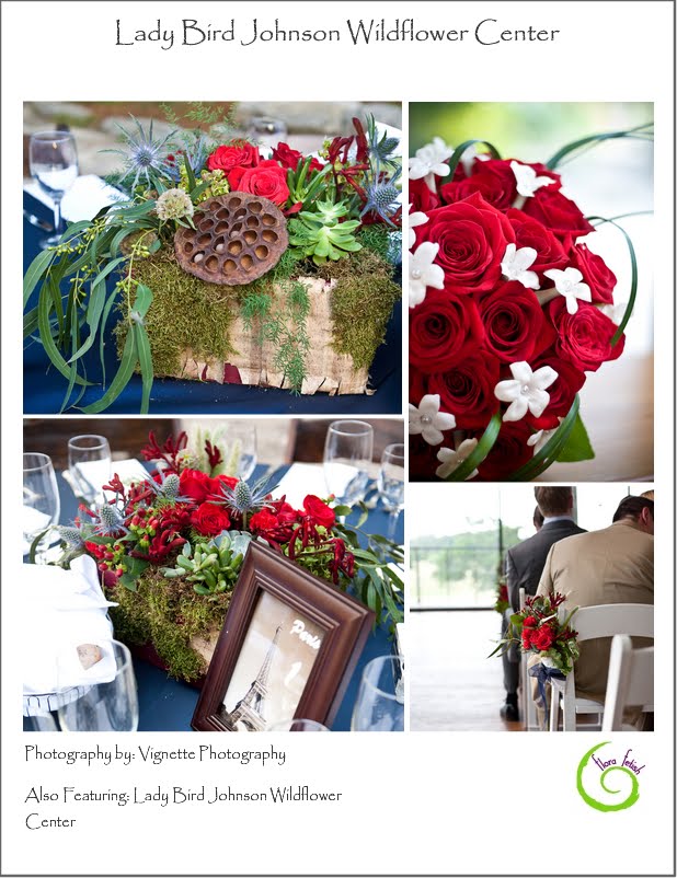 Vignette Photography captured the unique center pieces and classic red rose 