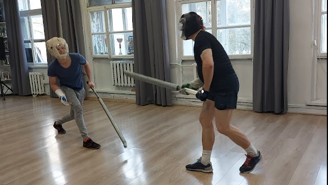 Cпарринг длинным японским мечом о-катана в школе кендзюцу Katana Club