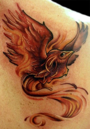 Phoenix Tattoo Design on Shoulder