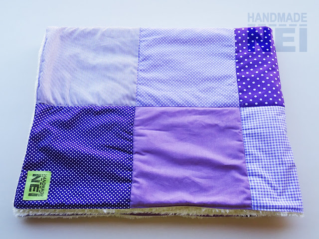 Handmade Nel: Пачуърк одеяло с полар за бебе "Лилаво"