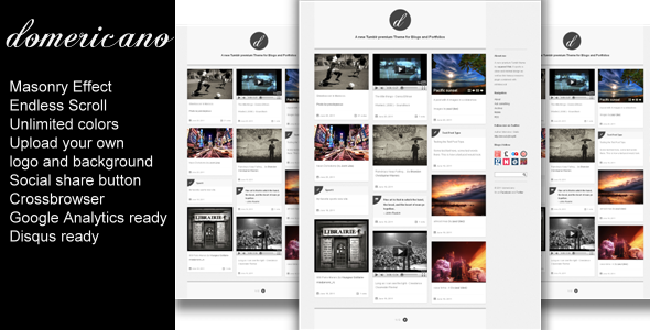 Domericano - Minimal Tumblr Blog / Portfolio Theme - Blog Tumblr