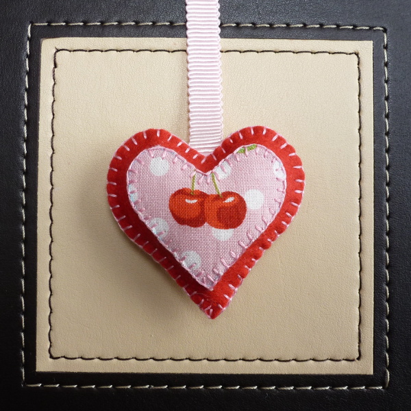 Handmade DIY stuffed felt fabric heart