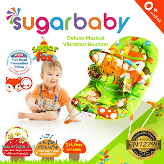 Sugar Baby Deluxe Musical Vibration Bouncer Sugar Fox