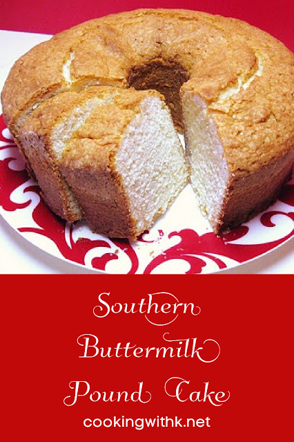 The Buttermilk Pound Cake recipe goes way back to the 50s when my Mother started making it. The star of the pound cake is the buttermilk.