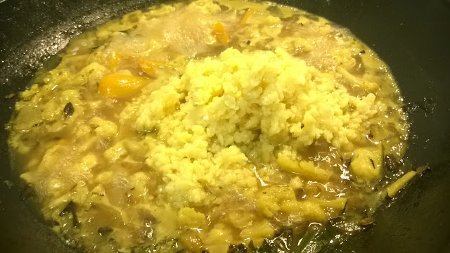 Adding boiled mung bean