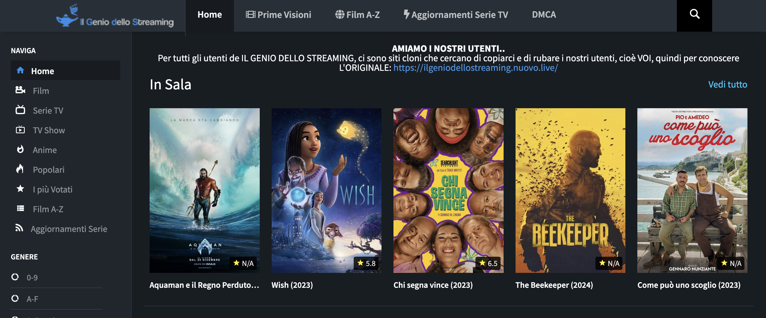 Il Genio Dello Streaming Nuovo Indirizzo